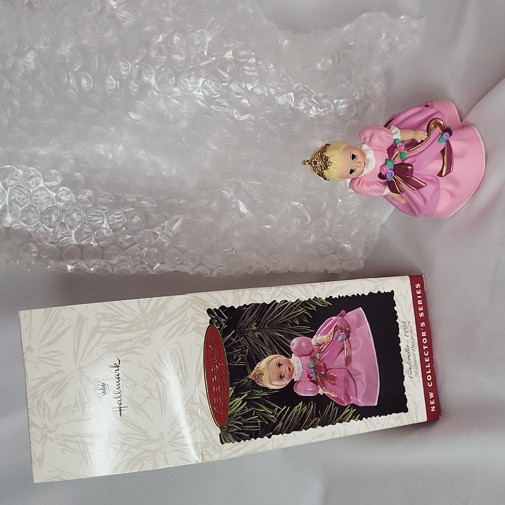 PINK Cinderella Hallmark Ornament Vtg 1996 Madame Alexander With Box 3.5"